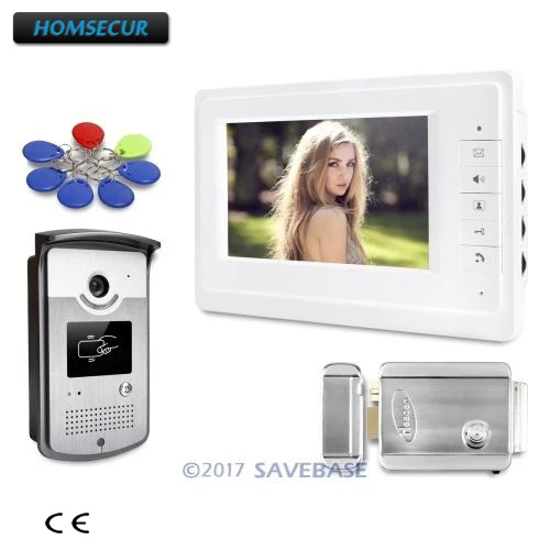 

HOMSECUR 7" Video Door Phone Intercom System with Keyfobs Unlocking Camera for Apartment