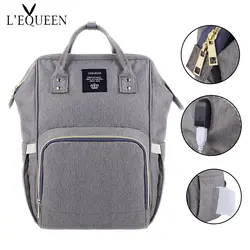 2019 Lequeen USB Водонепроницаемая Детская сумка для пеленки рюкзак для беременных мода Мумия дорожные сумки для подгузников Большая