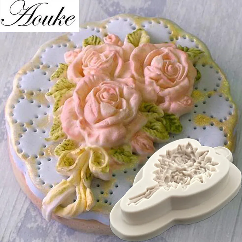 

New Beautiful Flowers Shped Silicone Cake Decorating Mold Pastry Tool Sugarcraft Mold D073