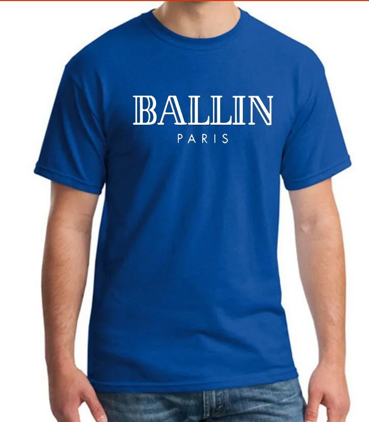 Мужская брендовая одежда с круглым вырезом и надписью Ballin Paris Urban Fashion Graphic унисекс футболка с принтом Мужская футболка с коротким рукавом - Цвет: 7