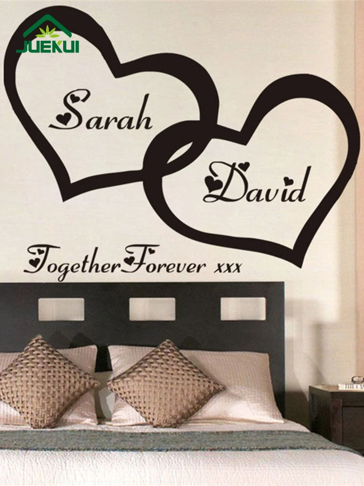 Custom Made Creative Letters Hearts Pattern Wall Stickers for Bedroom