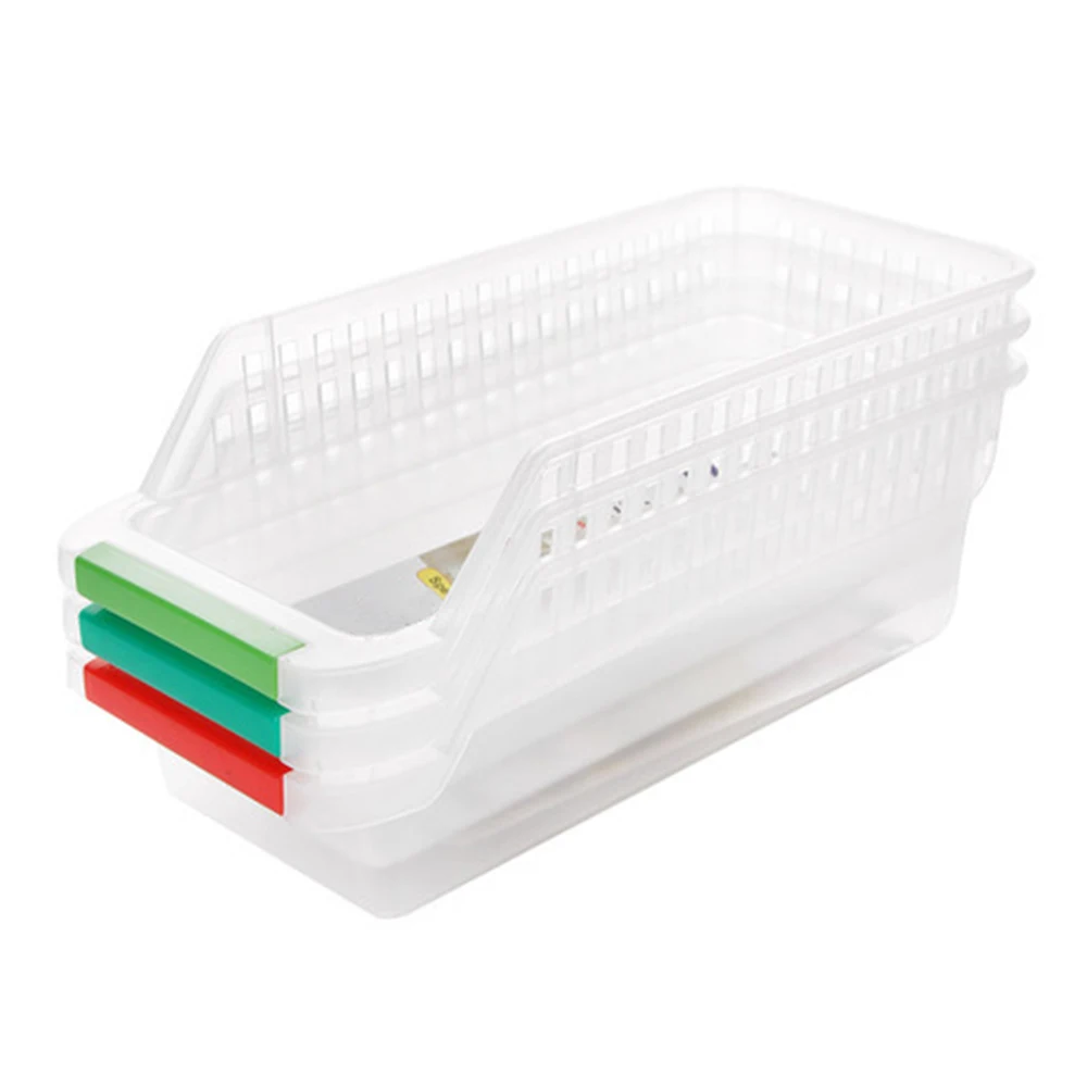

Kitchen Refrigerator Space Saver Organizer Slide Shelf Rack Holder Plastic Fruits Fridge Storage Basket Storage & Organization