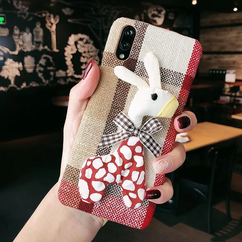 Autumn Warm Cloth Fabric deer Plush Phone Case Simple Plaid Soft Tpu Case for Iphone 7 7plus 6 6s 8 plus X XS MAX XR Back Cover Autumn Warm Cloth Fabric deer Plush Phone Case Simple Plaid Soft Tpu Case for Iphone 7 7plus 6 6s 8 plus X XS MAX XR Back Cover