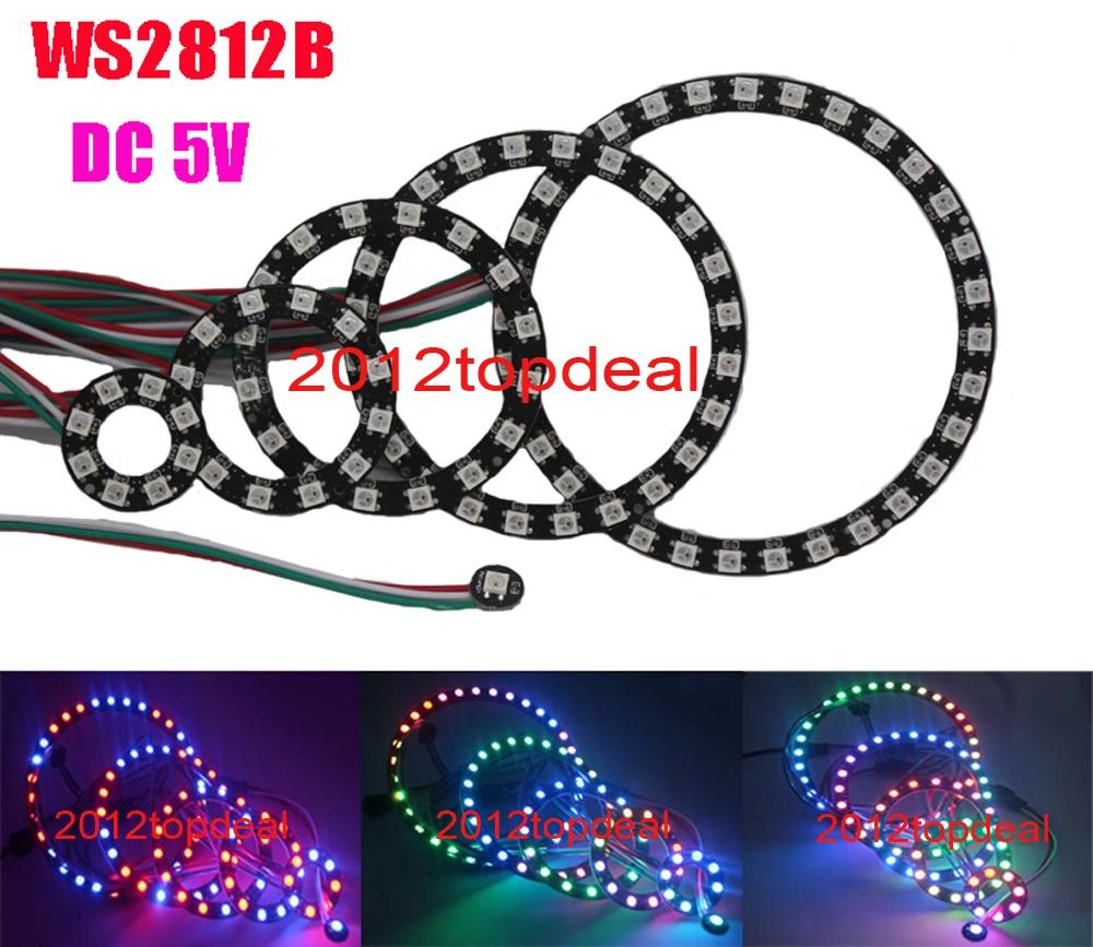 WS2812 5050 RGB LED 1 8 12 16 24 32 бит кольцевая лампа с интегрированным Драйвером|lamp light|led 1ring
