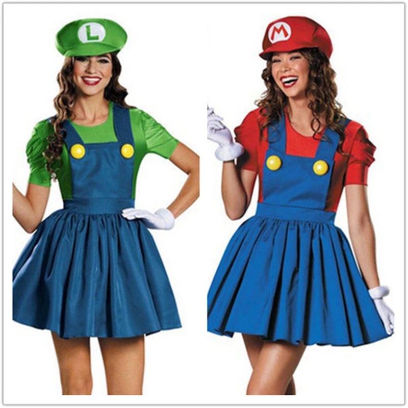 Adult Mario and Luigi Costumes Super Mario Bros Halloween Fancy Dress