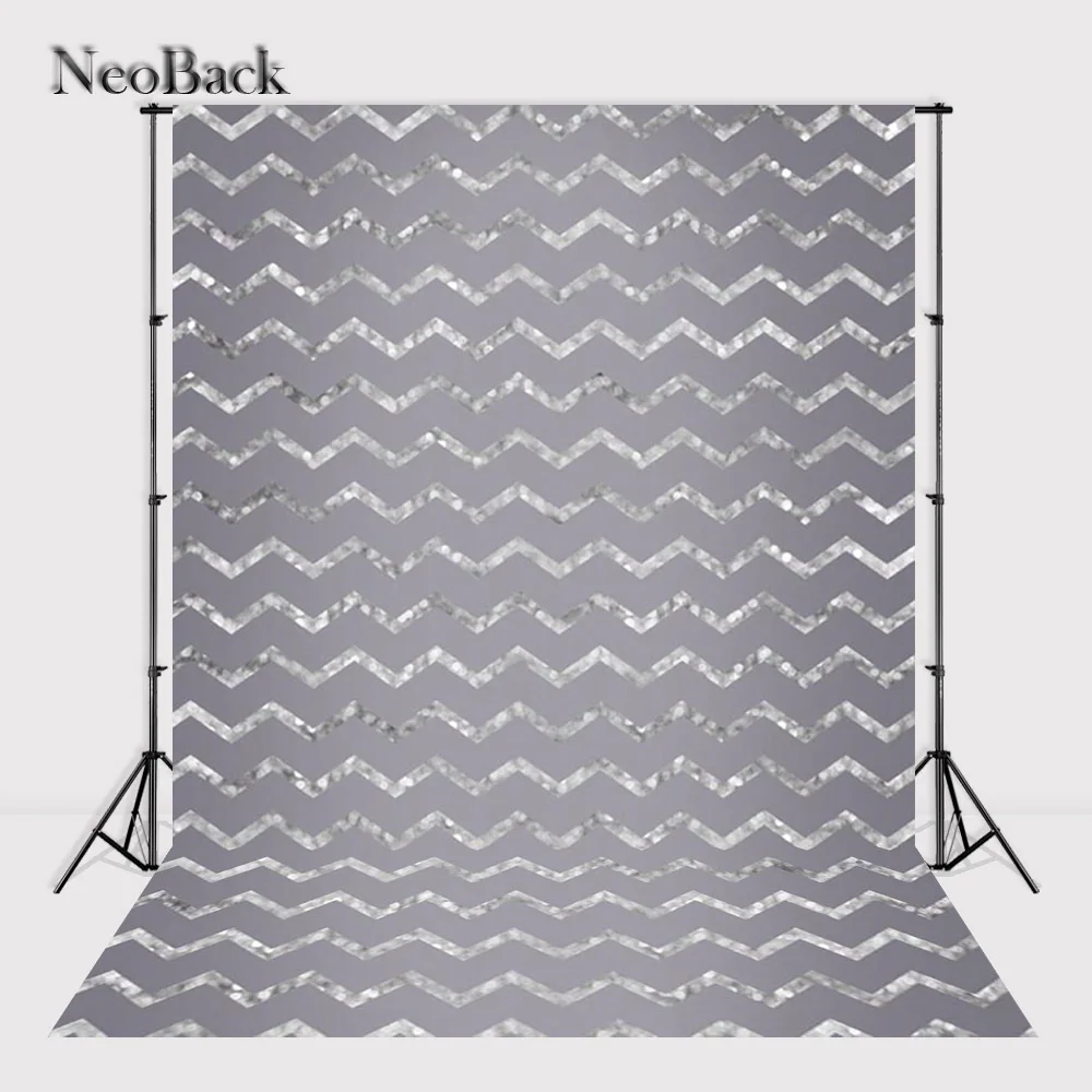 

NeoBack Premium Stripes Chevron Grey patterns Photography backgrounds children Digital Printed Studio Photo Backdrops TB0941