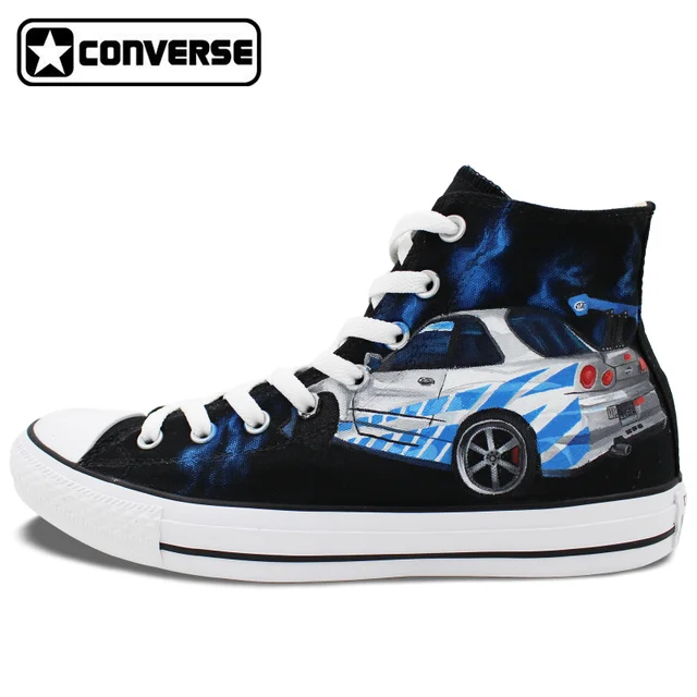 Cheap Custom Converse Hand Painted Shoes Fast and Furious High Top Canvas Sneaker Unique Birthday Gifts for Men Women