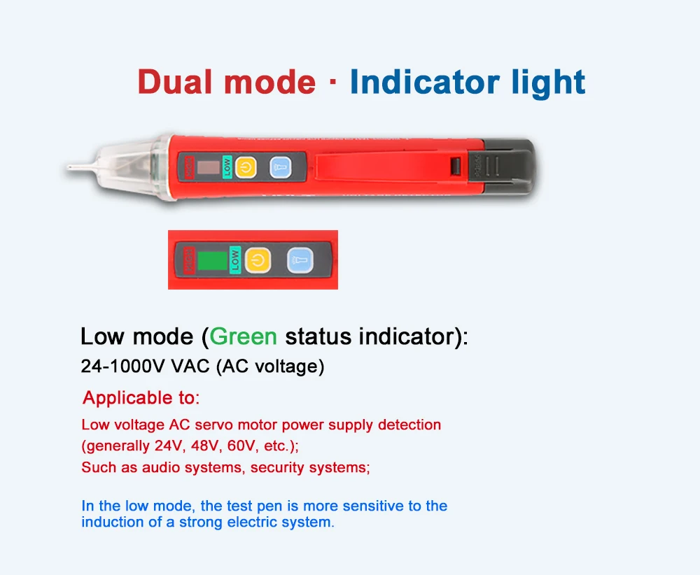 UT12D детекторы напряжения переменного тока Высокая чувствительность Бесконтактный тест ручка тестер er метр вольт ток Электрический тест pencil24-1000V
