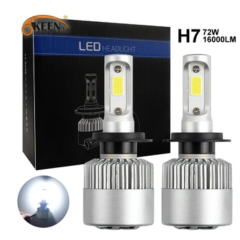 

OKEEN 2PCs S2 H7 H4 LED Bulb Car Headlight H11 H1 H13 H3 H27 9005/HB3 9006/HB4 9007 Hi-Lo Beam 72W 8000LM Auto Headlamp LEDs