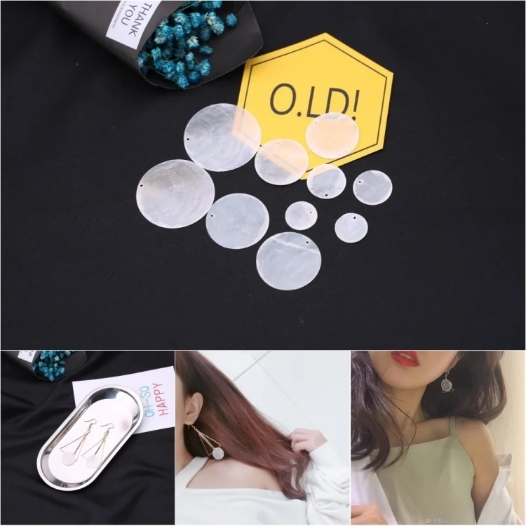 

Natural Translucent Thin Shells Handmade DIY Earrings Accessories Handmade Components Material 8pcs