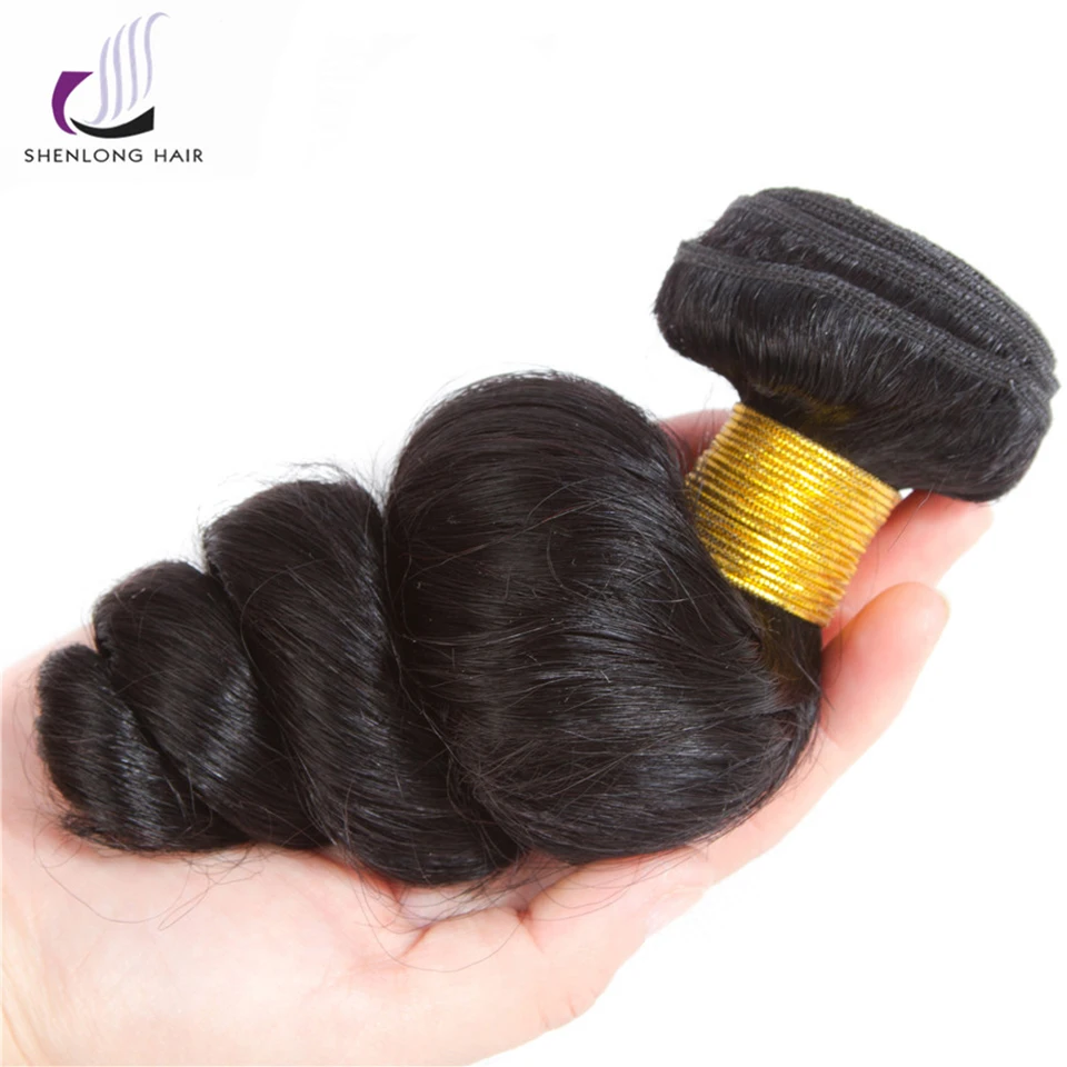 SHENLONG HAIR Loose Wave 1 Piece 8-26 Inch Non Remy Malaysian Hair Weave Bundles 100% Natural Color Human Hair Hair Extension SHENLONG HAIR Loose Wave 1 Piece 8-26 Inch Non Remy Malaysian Hair Weave Bundles 100% Natural Color Human Hair Hair Extension