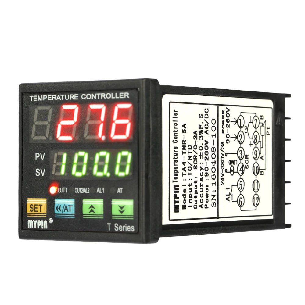 

Digital LED PID Temperature Controller Thermometer Coil Heater Heating Cooling Control TC/RTD Input SCR Output 1 Relay Alarm