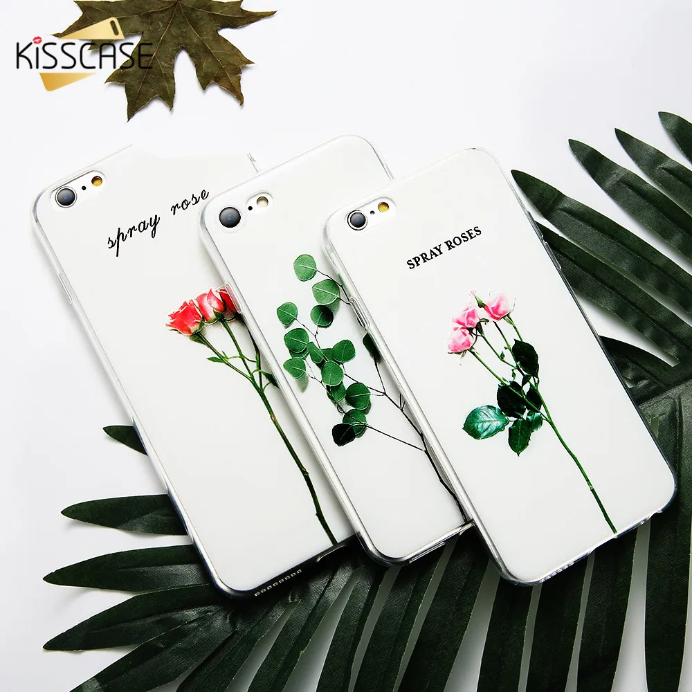 KISSCASE 3D рельефный чехол для iPhone 7 8 6 6S Plus X модные цветочные чехлы телефонов 5 5S SE