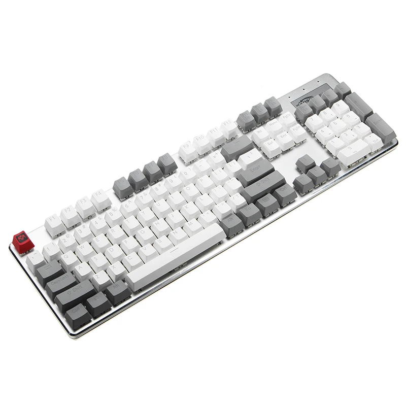 

MantisTek White and Grey 110 Key Caps OEM Profile Double Shot Molding Backlit PBT Keycaps For 104/108 Key Mechanical Keyboards