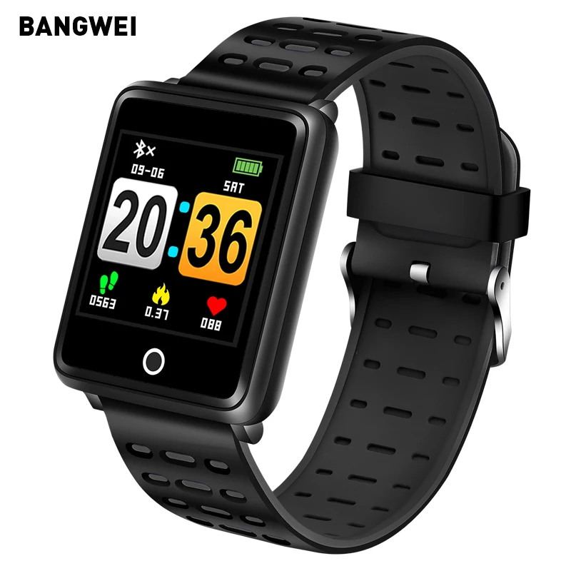 

BANGWEI New Smart Watch IP67 Waterproof Large Dial Blood Oxygen Heart Rate Monitoring Pedometer Tracker Fitness Men's Watches