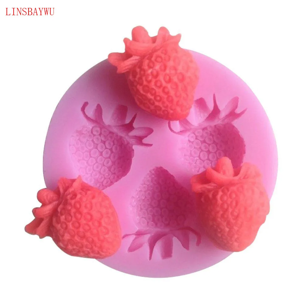 

1PC Strawberry Silicone Baking Forms Fondant Cake Chocolate Soap Sugar Craft Mould Cutter Silicone Tools DIY Cupcake Mold Tools