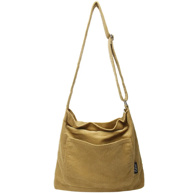 

High-Capacity Women Corduroy Tote Ladies Casual Shoulder Bag Foldable Reusable Shopping Beach Bag travel vacation with wallet