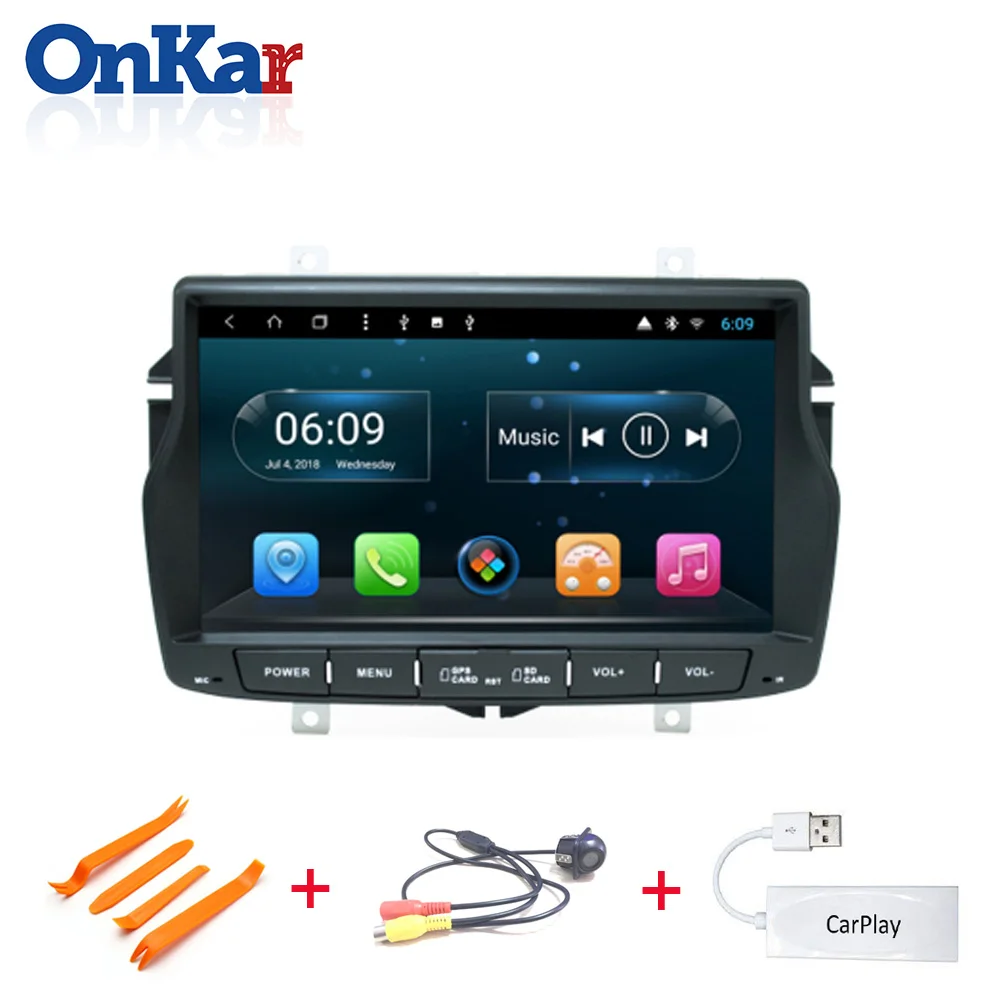 ONKAR Navi Мультимедиа Автомобильная Навигация для Lada Vesta-2108 Android 8.1 система Wi-Fi Bluetooth-радио DVD-плеер FM - Цвет: With CarPlay Camera