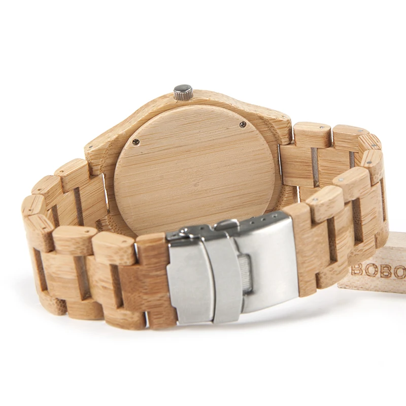 BOBO BIRD D19 Men's Luxulry Top Brand Design Watches Colorful Hands Wood Wristwatches for Men Customized Bamboo Wooden Watches
