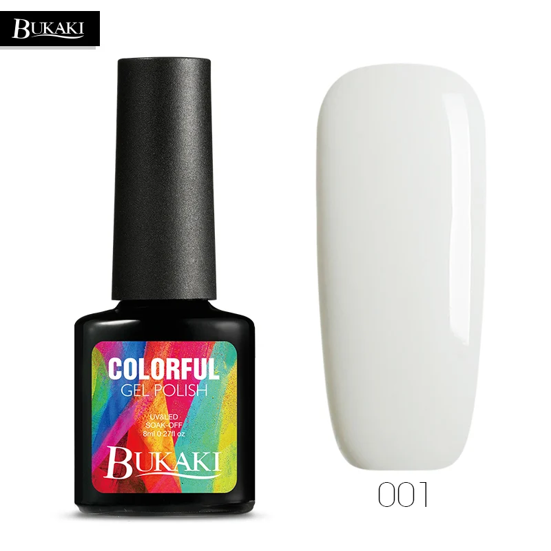 BUKAKI чистый цвет краска гель лак для ногтей Красочный УФ светодиодный светильник для гель-лака краска Эмаль Гель лак дизайн ногтей - Цвет: 001