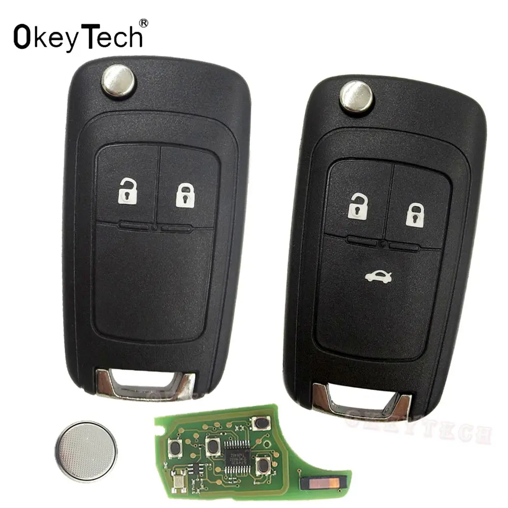 OkeyTech 2 3 Buttons Complete Flip Car Remote Key For Opel astra h g j Vauxhall