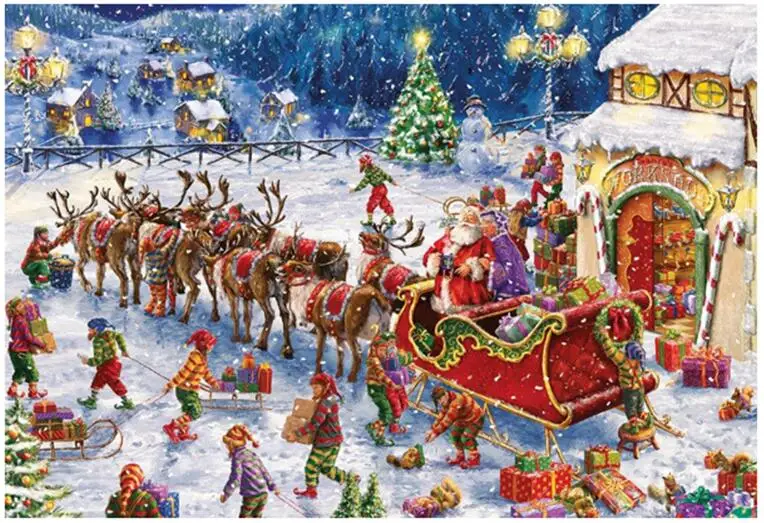 

2017 new arrived 5D DIY Diamond Painting "Christmas" Embroidery Full round Diamond Cross Stitch Rhinestone Mosaic Decor Gift