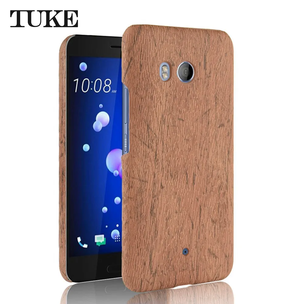 

For HTC U11 Plus Case Hard PC+PU Leather Retro wood grain Phone Case For HTC U 11 Plus Cover Wood Case