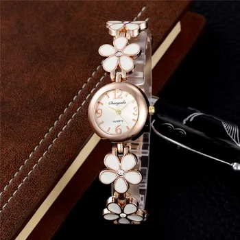 

hodinky woman watches 2019 brand luxury gold stainless steel wrist watch ladies flower rhinestone bracelet watch reloges mujer