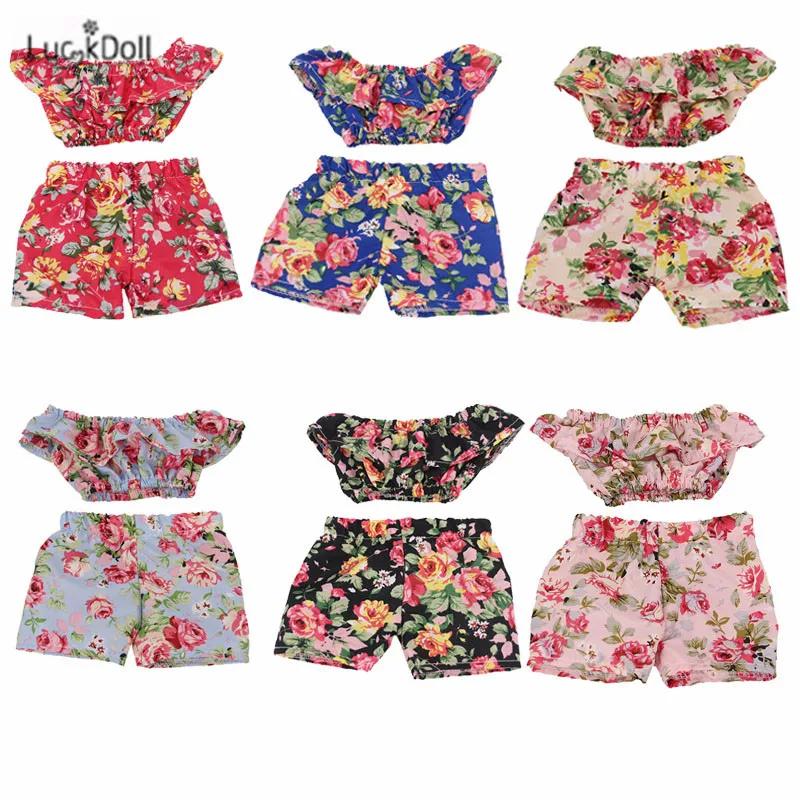 Комплект шорт с коротким рукавом LUCKDOLL размер 18 дюймов американский 43 см BabyDoll
