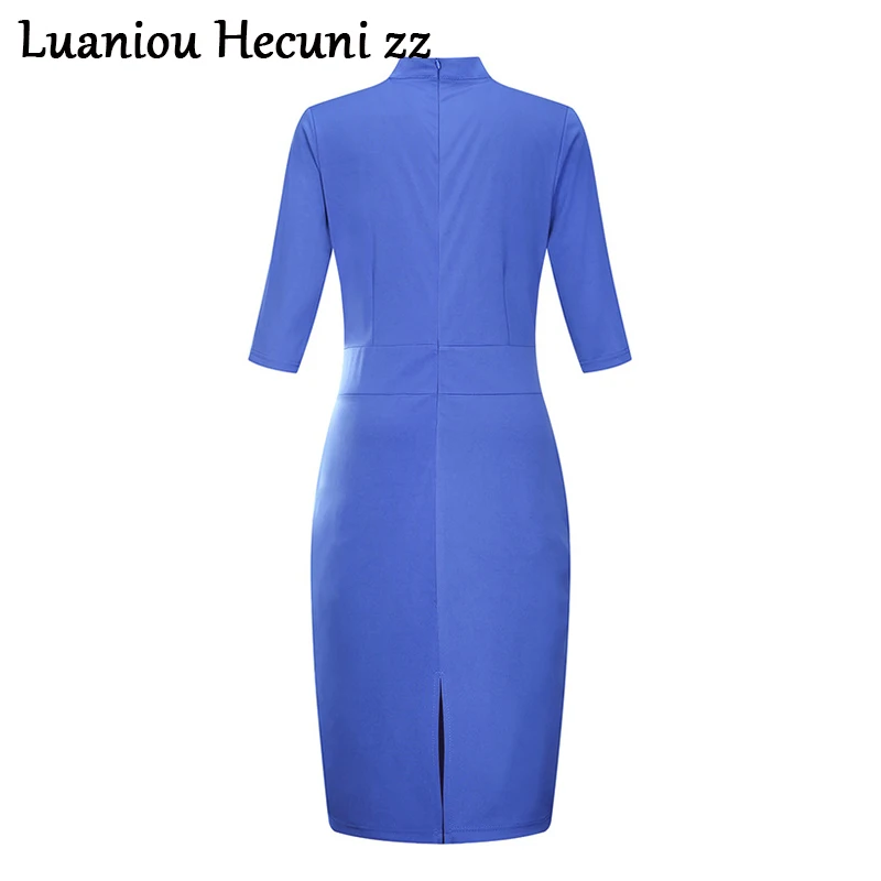 CHU Ni новое платье женское плюс размер Vestidos Felame Дамская водолазка 6XL 3/4 рукав выше размера d сексуальное офисное Деловое платье MI08