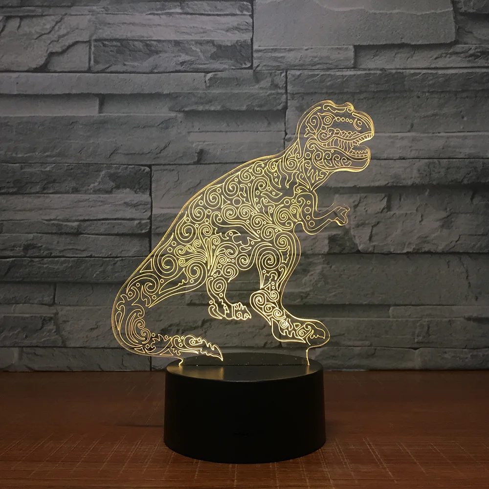 

Flower Dinosaur Lamp 3d Night Lamp Usb Power Touch Colorful Led Night Light Luminaria De Mesa Usb Led 3d Light Fixtures