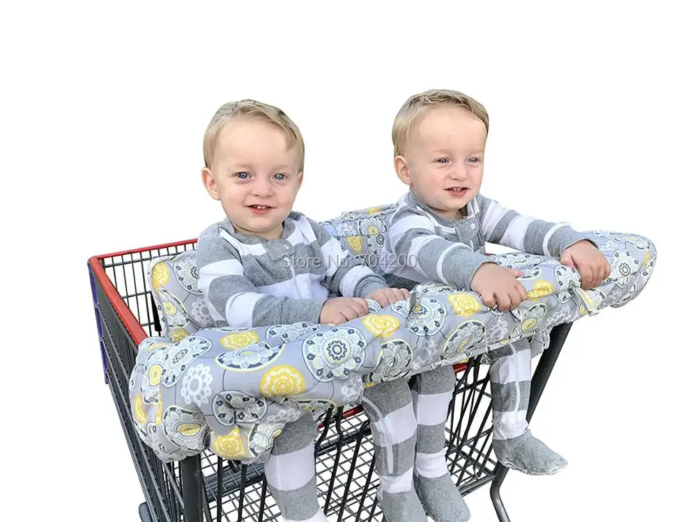 

2in1 Twin baby children's supermarket shopping cart Cover Dining chair protection antibacterial safety cushion portable