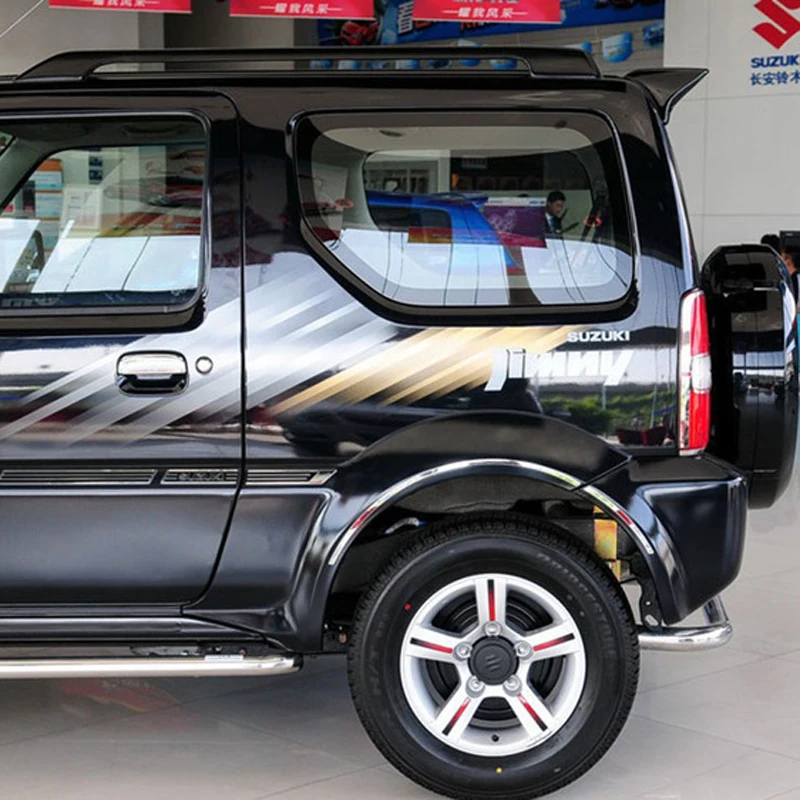 Для Suzuki Jimny украшение автомобиля 2007- ABS пластиковый светодиодный светильник краска окраска цвет задний багажник спойлер на крыше