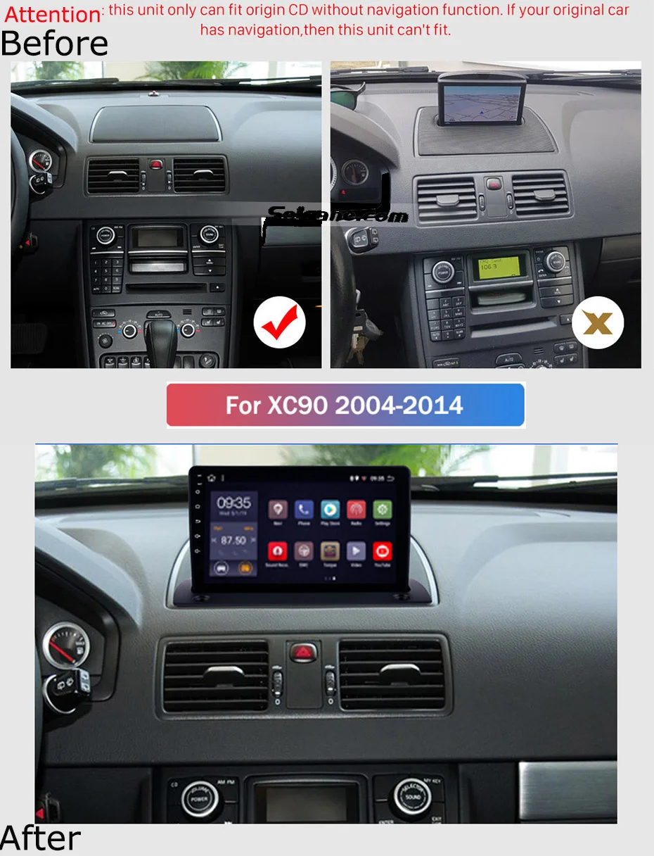 2G RAM 32G ROM الروبوت 8.1 سيارة تحديد المواقع والملاحة ل 2004-2014 فولفو XC90 راديو مشغل وسائط متعددة مع بلوتوث مرآة وصلة واي فاي 2G RAM 32G ROM الروبوت 8.1 سيارة تحديد المواقع والملاحة ل 2004-2014 فولفو XC90 راديو مشغل وسائط متعددة مع بلوتوث مرآة وصلة واي فاي