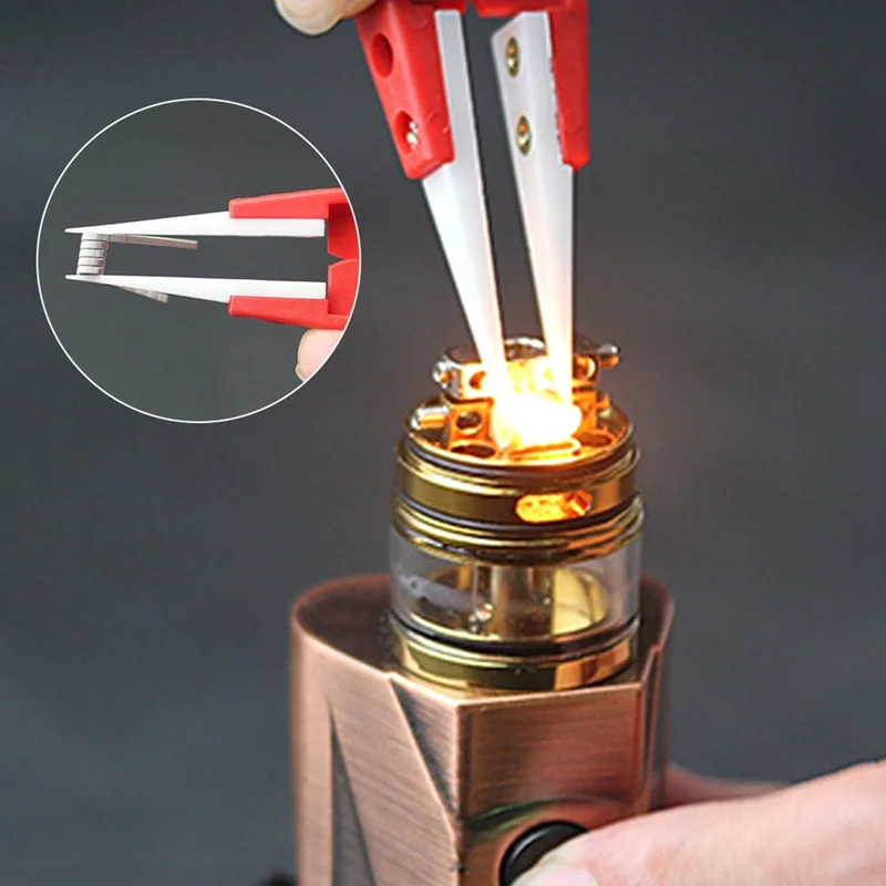 

Multifunction Vape Ceramic Tweezer Heating Resistant Coil With Handle Useful Tool For DIY Building RDA RTA RDTA