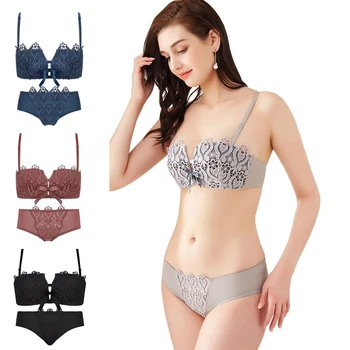 

Bra Brief Sets Womens Ladies Bra Bralette Push Up Ligerie Sexy Girl Bras Seamless Bra 3/4 Cups Sexy Underwear Female Intimate