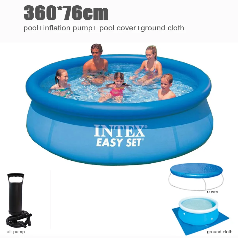 366*76 см, Гигантский Размер, голубой надувной бассейн, семейный бассейн для взрослых детей, утолщенный летний водный бассейн B33004 - Цвет: SET F