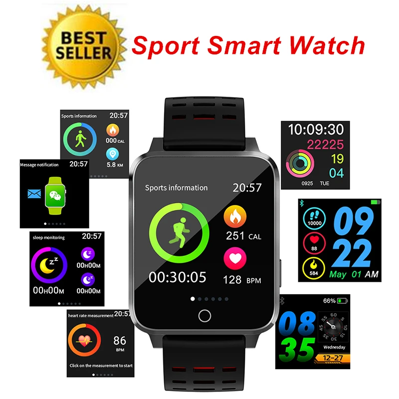 

Sport Smart Watch Waterproof Ip68 Torchlight Smart Watch Bluetooth Wristband Heart Rate Pedometer Call Remind Smartwatch Men