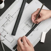 Пачка высокого качества, цветная 30 см Алюминиевая треугольная линейка, алюминиевая 1:20-1: 600 металлическая шкала regua desenho H0046