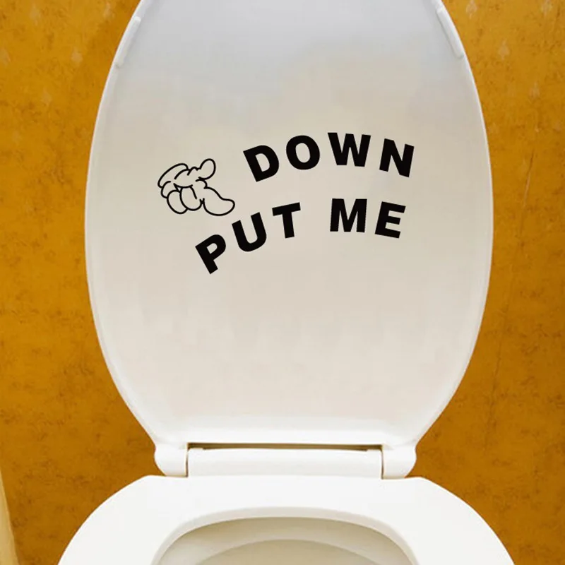 Put Me Down Creative Decal Bathroom Toilet Seat Sign Reminder Bathroom Toilet Seat Sign Reminder