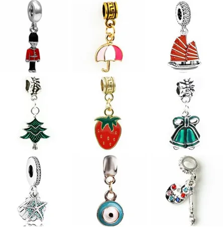 Colorful Crystal Bow Heart Minnie Mouse Strawberry Enamel Beads Fit Pandora Charms Bracelets &amp Bangles For Women DIY Jewelry | Украшения