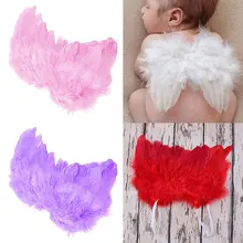 Милый детский реквизит для фотосессии новорожденных; белый комплект с крыльями ангела и перьями для маленьких девочек; костюм с крыльями