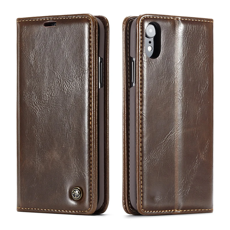 Vintage Leather Case For iPhone X Xr Xs Max Case Magnetic