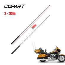 2x33 antenam fm curto fio antena de rádio da motocicleta antenas para harley touring estrada glide electra antena 1986-2019 2018