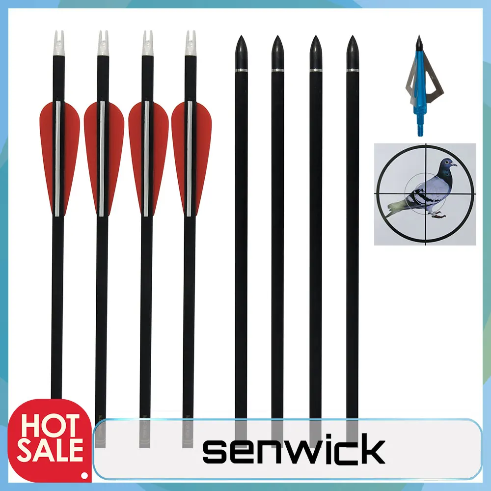 

12pcs/lot 32" Toy Dart Black Feather Dart Carbon Spine 600 Arrow For Recurve Bow Arrow Or Long Bow Hunting+gift