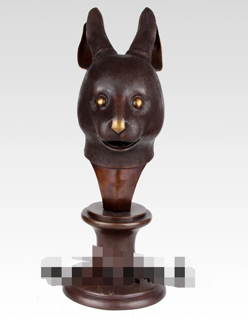 

17'' China Bronze Famous Feng Shui Twelve Zodiac Rabbit Animal Head Statue R0713 Discount 35%