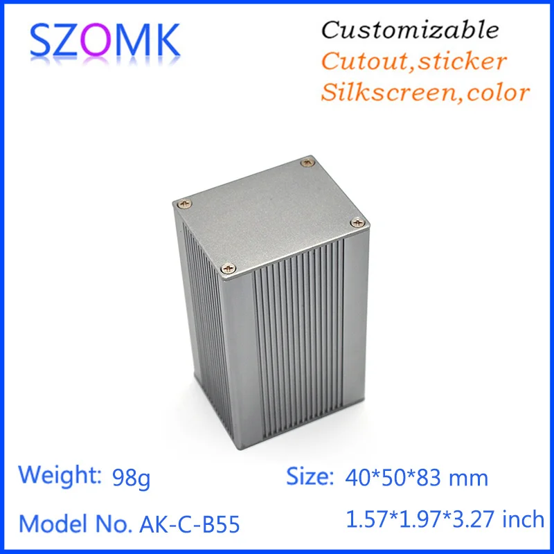 

4 psc a lot Aluminum box enclosure case diy pcb instrument box extruded alunimium case electronic project enclosure 40*50*83mm