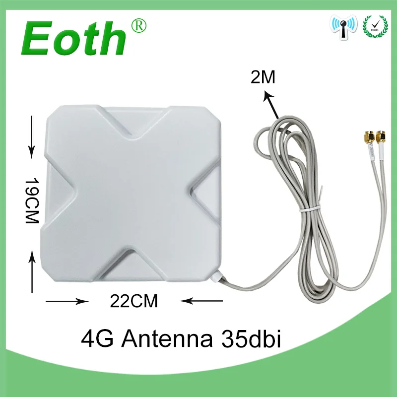 3G 4G Antenna 35dBi 2m Cable LTE Antena 2 * SMA connector for 4G Modem Router +Adapter SMA Female to TS9 Male connector 3G 4G Antenna 35dBi 2m Cable LTE Antena 2 * SMA connector for 4G Modem Router +Adapter SMA Female to TS9 Male connector