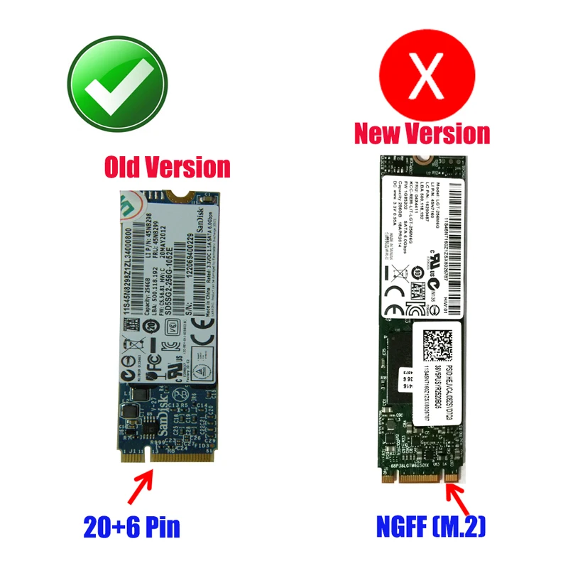 20+ 6-pin SSD to 2.5-inch SATA Converter Riser Card Adapter V2.0 for Lenovo Thinkpad X1 Carbon Ultrabook SSD Computer Components