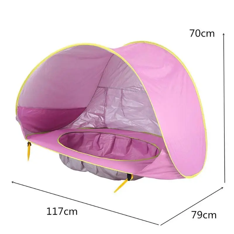 Детский пляжный тент, Детский водонепроницаемый всплывающий тент от солнца, тент с защитой от УФ-лучей, солнцезащитный тент с бассейном для детей, открытый кемпинг, солнцезащитный тент для пляжа